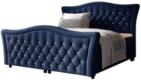 Granatowe łóżko kontynentalne z pojemnikiem 5 rozmiarów L4-R40