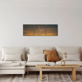 Obraz gwiaździstego nieba (z zegarem) (90x30 cm)