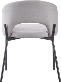 ATENA Krzesło do Jadalni Szare z Oparciem, Czarne Nogi