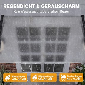 Daszek ochronny Outsunny, Odporny na UV i wodę, 90x150x25cm, Biały