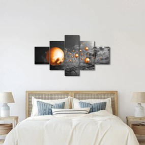 Obraz pomarańczowych abstrakcyjnych kul (125x70 cm)