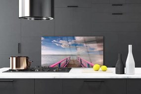 Szkło do Kuchni na Ścianę Most Nad Lazurową Tonią