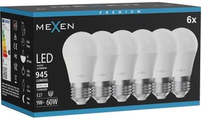 Mexen Nova 6x żarówka LED E27, G45, 9W, Neutralna - 4000K, 945 lm - L101-E27-0940-01x06