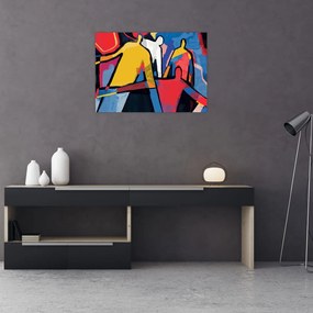 Obraz - Abstrakcja mężczyzn (70x50 cm)