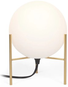 Lampa stołowa w biało-złotym kolorze ze szklanym kloszem (wys. 22 cm) Seina – Kave Home