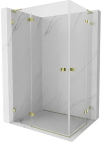 Mexen Lunar L Duo kabina prysznicowa uchylna 80 x 75 cm, transparent, złota - 834L-080L-075P-50-00