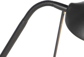 Lampa stojąca czarna z lampką do czytania, w tym LED i ściemniacz - Diva 2