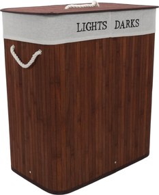 Bambusowy kosz na pranie, dwie komory SVANA, 100 l
