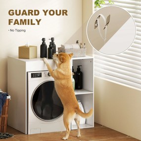 HOMCOM Szafka nad pralkę, organizer łazienkowy nad toaletę z otwartymi półkami do pralni, biały | Aosom PL