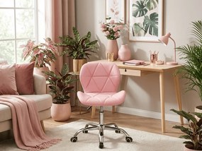 PROMOCJA Różowy fotel biurowy AVOLA z eko skóry II. gatunek
