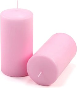 Zestaw świec słupkowych, 15 cm, Ø 7,5 cm, różowy, 2 sztuki.