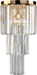 Kinkiet Schubert 2-punktowy z żelaza i złoconego mosiądzu z kryształkami .25 P.13 BL272-AP2-OR