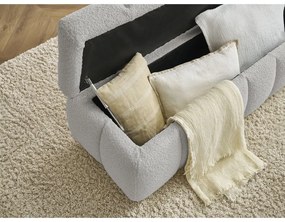 Jasnoszara ławka z materiału bouclé Mont Blanc – Bobochic Paris