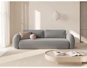 Jasnoszara rozkładana/ze schowkiem sofa z tkaniny szenilowej 262 cm Tonale – Cosmopolitan Design