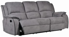 Kanapa 3-osobowa i fotel z funkcją relax z mikrofibry HERNANI - Szary