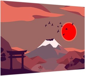 Obraz na szkle - Góry Fuji (70x50 cm)