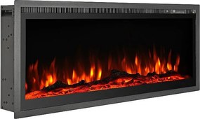 Kominek elektryczny, ścienny, frontowy, wbudowany, CHICAGO130, dł. 127 x gł. 14 x wys. 45