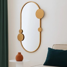 Lustro ścienne SAANA z geometrycznymi zdobieniami, 50 x 76 cm
