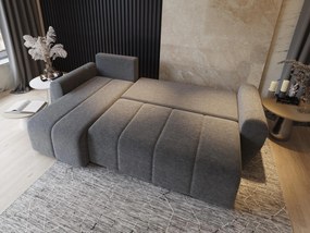 Masseno Narożnik MADISON z funkcją spania i pojemnikiem na pościel Narozniki L, Rozkładana sofa - Szary, PAROS 06