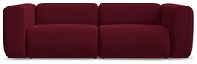 Bordowa aksamitna sofa 228 cm Ekahi – Makamii