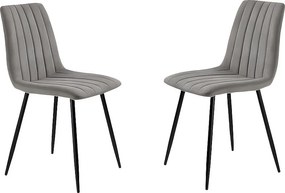 Zestaw 4 nowoczesnych krzeseł do jadalni w szarej tkaninie "Palmer" tapicerowane cm 45x54 88h