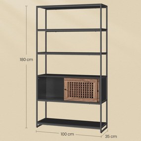 Regał E1121 BK, metal, czarny