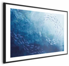 Plakat Morska toń 30x21 cm z ramą czarną z marginesem ARTGEIST B