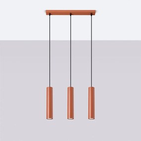 Lampa wisząca LAGOS 3L ochra czerwona SOLLUX  LIGHTING