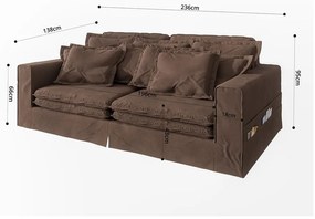 Ciemnobrązowa sofa 236 cm Nora – Ropez