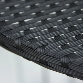 Outsunny Stół Balkonowy Ogrodowy Stolik Kawowy Polirattan Czarny Półokrągły Design i Funkcjonalność | Aosom PL