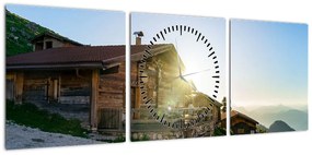 Obraz - Poranek w Alpach, Tyrol (z zegarem) (90x30 cm)