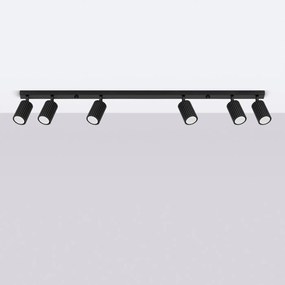 Listwa oświetleniowa 6-punktowa KARBON 6L czarna ryflowana SOLLUX  LIGHTING