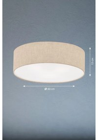 Beżowa lampa sufitowa z tekstylnym kloszem ø 60 cm Thor – Fischer &amp; Honsel