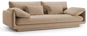 Beżowa aksamitna sofa 220 cm Torino – Micadoni