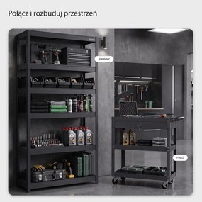 Wózek narzędziowy, warsztatowy na kółkach Fred z szufladą, kolor antracyt