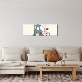 Obraz - Miasta Europy N⁰1 (z zegarem) (90x30 cm)