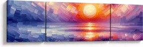 Obraz - Kolorowy artystyczny zachód słońca (170x50 cm)