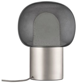 Aluminiowa lampa stołowa LED w kolorze srebra ze szklanym kloszem (wysokość 32 cm) Iris – Blomus