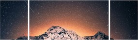 Obraz nocnego nieba z górą (170x50 cm)