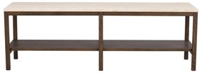 Brązowo-beżowa konsola z kamiennym blatem 140x40 cm Orwel – Rowico