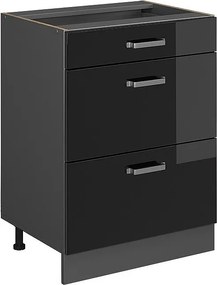 Szafka dolna do kuchni czarny wysoki połysk 60x46x81.6 r-line