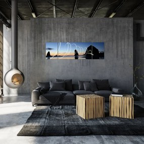 Obraz - plaża o zachodzie słońca (170x50 cm)