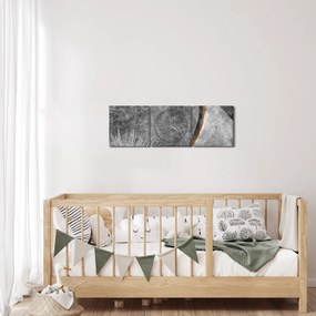 Obraz - Abstrakcja w betonie (z zegarem) (90x30 cm)