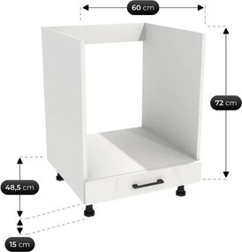 Zestaw Mebli Kuchennych MODERN 200 cm Dąb/Biały Połysk Ryflowany Nowoczesny