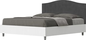 Łóżko bez stelaża 160x200 konstrukcja Frassino biała zagłówek microfibra Szary Grace