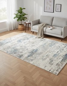 Szaro-niebieski dywan postarzany C4-K84