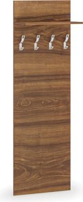 Garderoba z wieszakami HORIZONT, 4 haczyki, półka, tekstura drewna poziomo, orzech
