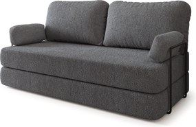 Masseno Sofa piankowa NIKSI z funkcją spania, Kanapa z pianki do salonu, Bezmontażowa, Tkanina bucle – Szary QUELLE 92