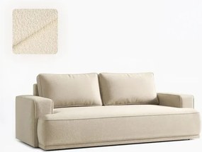 Sofa z Funkcją Spania CAMELIA Kremowa Boucle Japandi