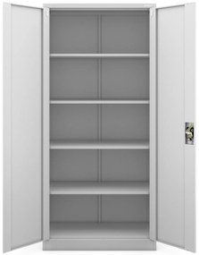 Szafa na dokumenty biurowa metalowa szara: JAN H, 900 x 1950 x 400 mm
